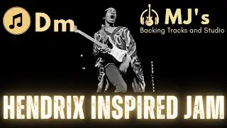 Hendrix inspired Blues Rock Jam in D minor | 61 bpm | Guitar Backing Track