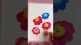Открытка восковыми  мелками и акварелью. Букет восковыми карандашами.