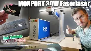 🏆Krasse Leistung! 🔪Messer Gravieren & Mehr 🔴MONPORT 30W Fiber 💡Faser Lasergravierer mit Lightburn