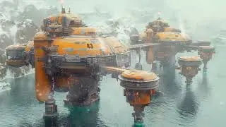 Glacier Planet Research Outpost Sci-Fi Ambiance for Sleep, Study, Relaxation