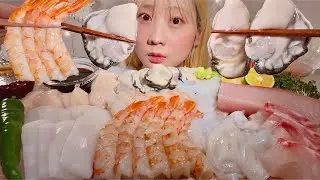 ASMR Raw Seafood Special 【Mukbang/ Eating Sounds】【English subtitles】