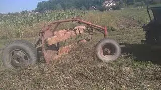 Самодельный трактор+грабли.Таких граблей вы ещё не видели.