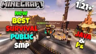 New Best Survival Public Smp Server For Minecraft 🎀 | Java + Pocket | 24/7 Online | Free To Join 🎁