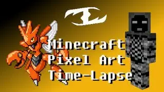 Pokemon #212 Scizor - Minecraft Pixel Art Time-Lapse