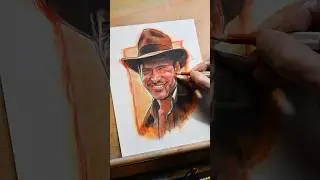 Indiana Jones digital sketch and traditional painting. 🎨🤠