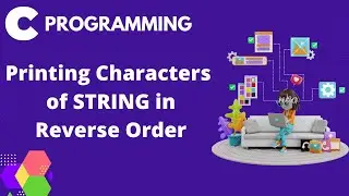 C program to print individual characters of string in reverse order.
