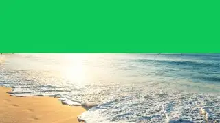 Blue beach green screen video | Green screen sea waves
