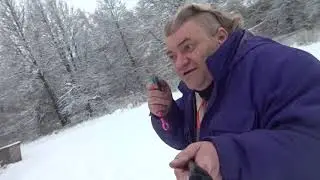 Санбой на зимнем озере