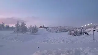 Snowy Kiruna, Sweden. 1 Jan 2024, 1.41pm