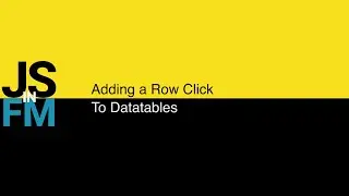 Adding a Row Click to DataTables