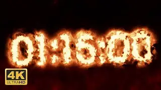 1 Hour 15 Minute Countdown Timer - Inferno Fire [4K]