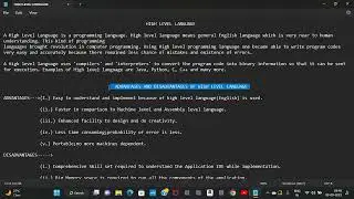 HIGH LEVEL LANGUAGES (ADVANTAGES AND DISADVANTAGES)--PYTHON PROGRAMMING FOR 'O' LEVEL STUDENTS.