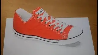 GAMBAR SEPATU 3 DIMENSI ( HOW TO DRAW 3D PICTURE )