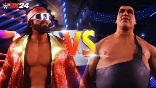 WWE 2K24 RANDY SAVAGE VS ANDRE THE GIANT PS5 GAMEPLAY