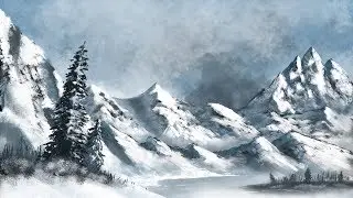 PROCREATE IPAD PRO LANDSCAPE DRAWING - How i draw with iPad Pro Snowy Mountains