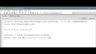 PostgreSQL - Aggregate column values with comma seperated delimiter