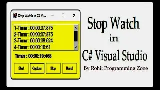 Stop Watch in C# Visual Studio by Rohit Programming Zone