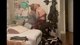 Kristy depends on the seat elevator to safely transfer her husband, Brian
