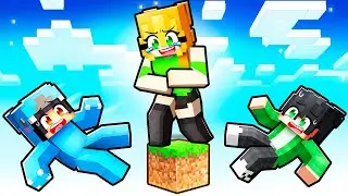 Locked on ONE TINY BLOCK in Minecraft With Crazy Fan Girl!