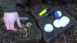 Start a fire for camping and outdoor survival. (Ferro rod, Magnesium tinder)