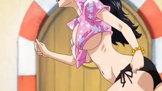One piece nami and robin playing volleyball (epic fanservice)