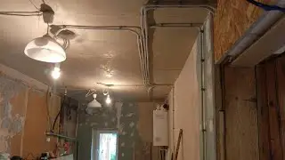 Прокладка кабелей в деревянном домике на куню от электрощитка.
