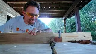 NOT INSTRUCTIONAL -  Manually cutting deck fence post tops