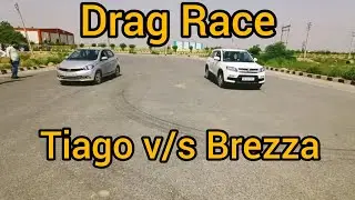 Tata tiago petrol v/s Maruti Suzuki Brezza diesel Drag Race 🔥🔥