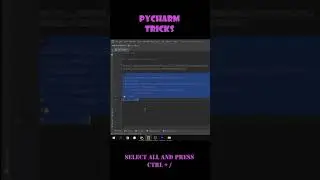 Shortcut of how to comment out code in Pycharm 