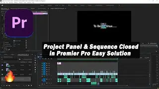 Premier Pro Tutorial🔥How to Bring Back Closed Project Panel Or Sequence in PREMIER PRO✅