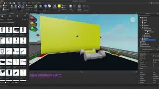 Светофор и стартовый барьер в гонке Roblox Studio