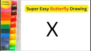 How to Draw Easy Butterfly from Letter X | Beginners Easy Butterfly Drawing Step by Step