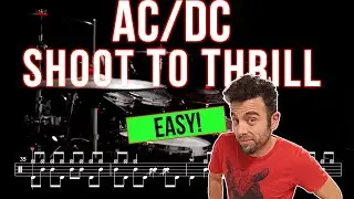 AC/DC - Shoot To Thrill - Drum Cover (with scrolling drum score)