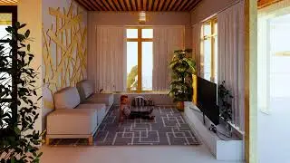 Designing a 6.74 sqm Living Area for Beach Villa | Sketchup 2021 + Enscape 3.5