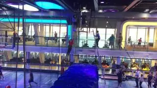 Miranda on the trapeze aboard the Anthem of the Seas