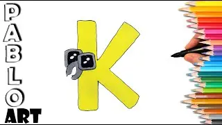 How To color Alphabet Lore - Letter K | Learn to Draw step by step