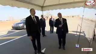 Prezident İlham Əliyev Şəmkir Abbaslı Nərimanlı avtomobil yolunun  açılışında iştirak edib