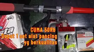 Review alat pancing murah satu set cuma 50ribuan