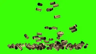 Empty Bullet Shells Falling with Sound | Free Green Screen Overlay