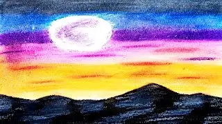 How to draw easy nature with oil pastel