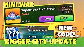 BIGGER CITIES UPDATE! NEW Supernova Accelerator, Code System, Bigger Plots & More | Mini War ROBLOX