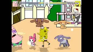 MUGEN: Patrick Star & Kuromi VS SpongeBob & My Melody