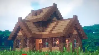 Minecraft - How to build a wooden survival house 5