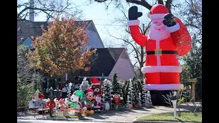 Hugh Santa Inflatable Holiday yard  Decor Time-Lapse
