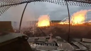 Ukrainian M2A ODS-SA Bradley attacking Russian trenches