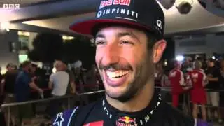 2015 Abu Dhabi - Post-Race: Daniel Ricciardo and Daniil Kvyat