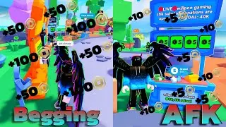 AFK vs BEGGING For robux (roblox pls donate)