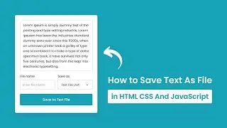 How to Save Text As File in HTML CSS & JavaScript Free source code