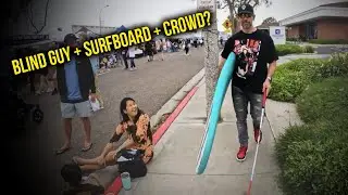 Blind Guy goes crowd surfing