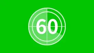 60 Seconds Countdown Circle Timer Animation | Green Screen | 4K | 60FPS | Free Download